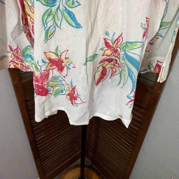 Koret Women Swiss Dot Floral Lightweight Long Sleeve Blouse Top Size 4X - Picture 8 of 10